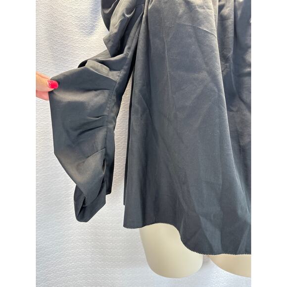 Kate Spade NWT Black Poplin Square Neck Long Puff Gathered Sleeve women sz 4 - Picture 3 of 8